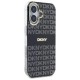 DKNY Repeat Texture Pattern With Stripe iPhone 16 Case - Black