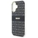 DKNY Repeat Texture Pattern With Stripe iPhone 16 Case - Black