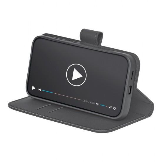 Puro Booklet Case with Flip and Wallet for Samsung Galaxy S25+ - Black