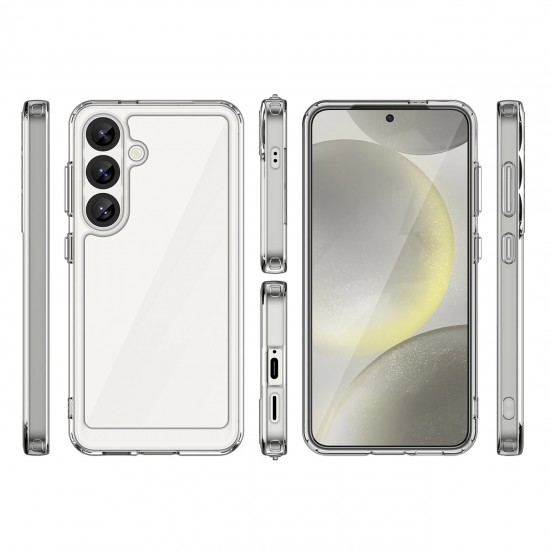 Outer Space Case with Gel Frame for Samsung Galaxy S25 - Clear Black