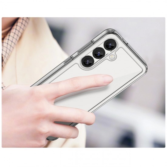 Outer Space Case with Gel Frame for Samsung Galaxy S25 - Clear Black