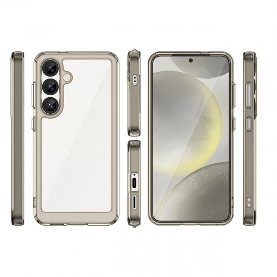 Outer Space Case with Gel Frame for Samsung Galaxy S25 - Clear Black