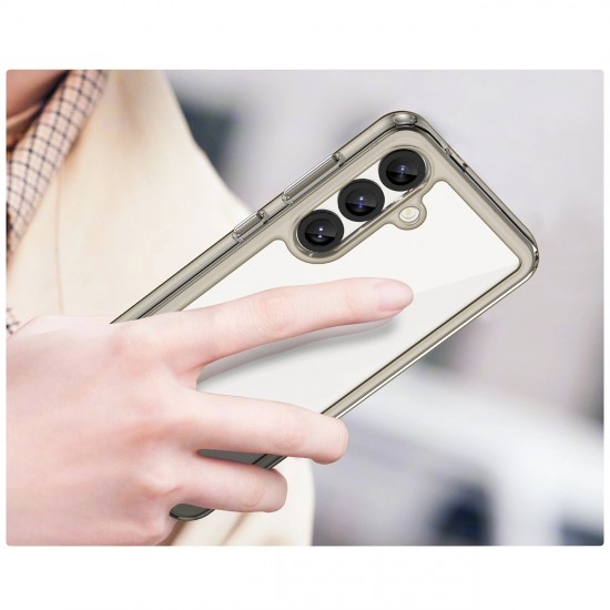 Outer Space Case with Gel Frame for Samsung Galaxy S25 - Clear Black