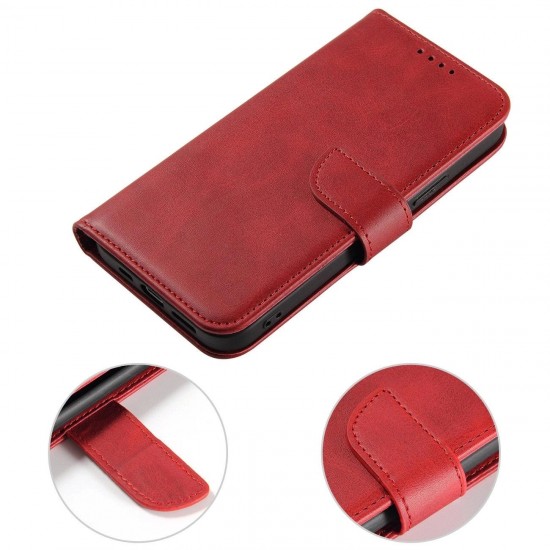 Magnet Case with Flip for Samsung Galaxy S25+ - Red