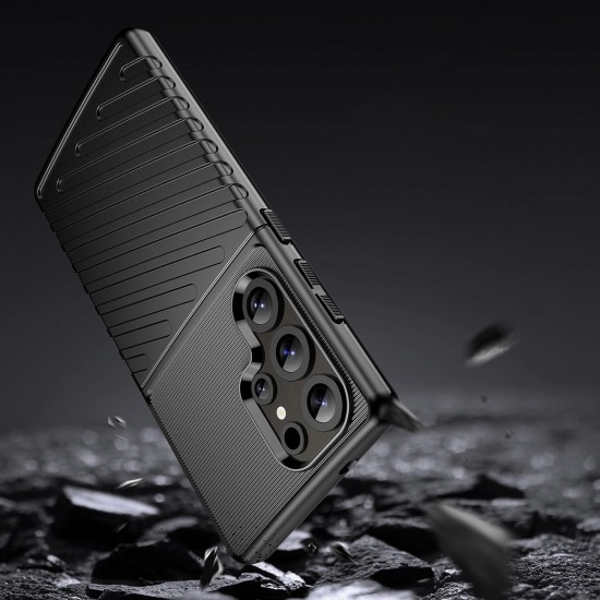 Thunder Case Samsung Galaxy S25 Ultra Silicone Armored Case - Black