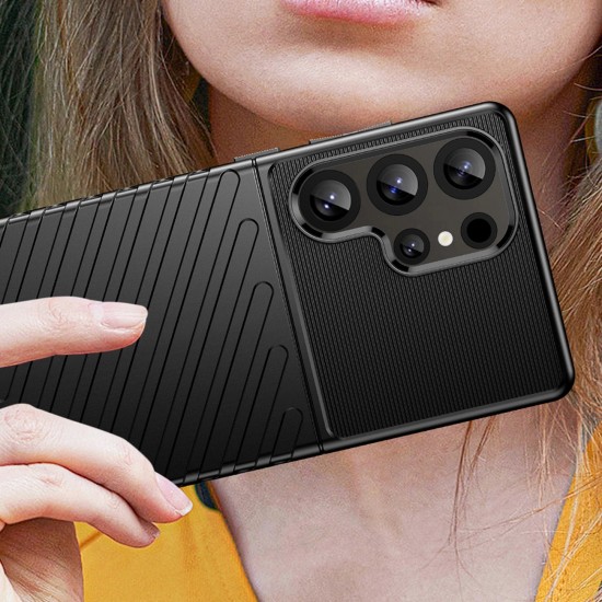 Thunder Case Samsung Galaxy S25 Ultra Silicone Armored Case - Black