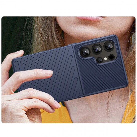 Thunder Case Samsung Galaxy S25 Ultra Silicone Armored Case - Blue