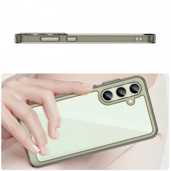 Outer Space Case with Gel Frame for Samsung Galaxy S24 FE - Clear Black