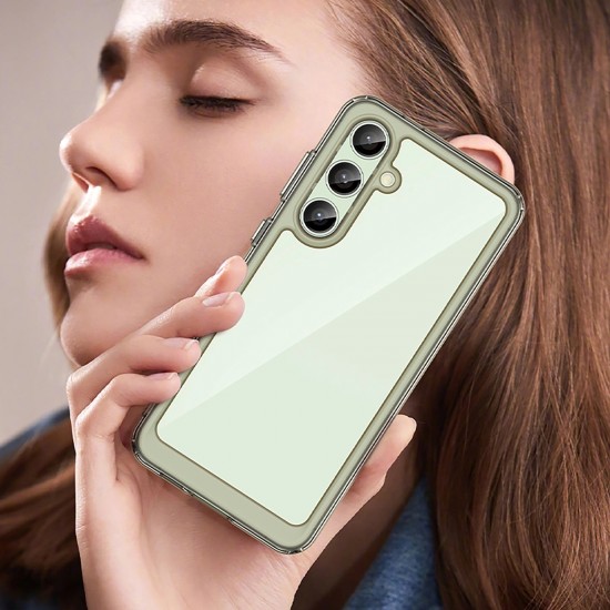 Outer Space Case with Gel Frame for Samsung Galaxy S24 FE - Clear Black