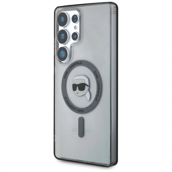 Case Karl Lagerfeld Button Karl Head Printed Logo MagSafe Samsung Galaxy S25 Ultra black