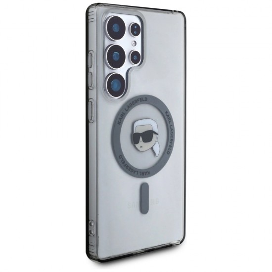 Case Karl Lagerfeld Button Karl Head Printed Logo MagSafe Samsung Galaxy S25 Ultra black