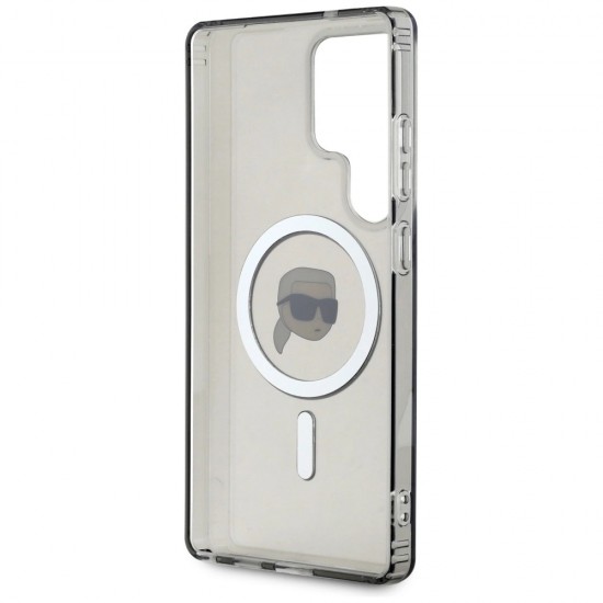 Case Karl Lagerfeld Button Karl Head Printed Logo MagSafe Samsung Galaxy S25 Ultra black