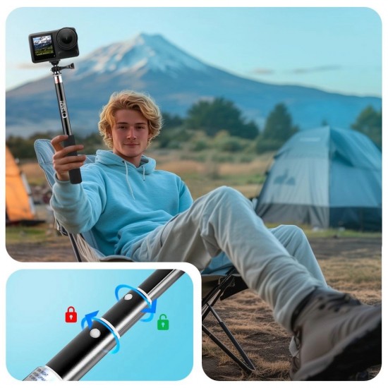 Tech-Protect GA100 Monopad & Selfie Stick for GoPro / DJI - Black