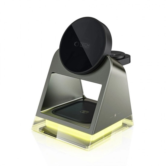 Tech-Protect QI15W-A43 3in1 Wireless Charger with MagSafe for Apple Devices - Black