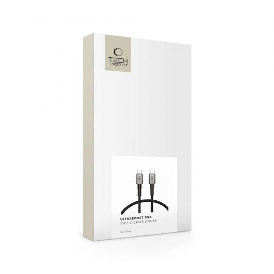 Tech-Protect UltraBoost DNA USB-C PD60W/3A Cable 25cm - Gray