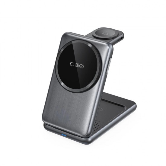 QI15W-A42 3in1 Inductive Charger with MagSafe for Apple Devices - Gray