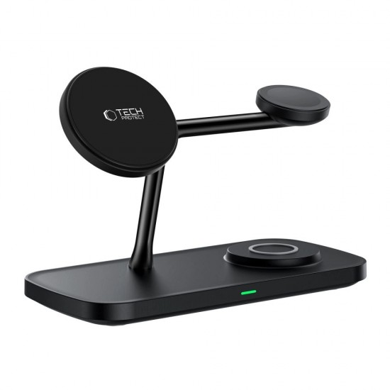 Tech-Protect QI15W-A45 3in1 Wireless Charger with MagSafe for Apple Devices - Black