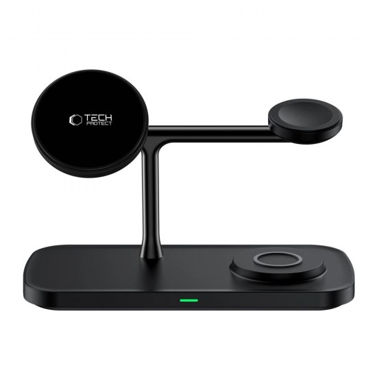 Tech-Protect QI15W-A45 3in1 Wireless Charger with MagSafe for Apple Devices - Black