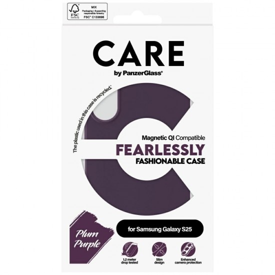 CARE by PanzerGlass Fashion QI Case for Samsung Galaxy S25 - Purple