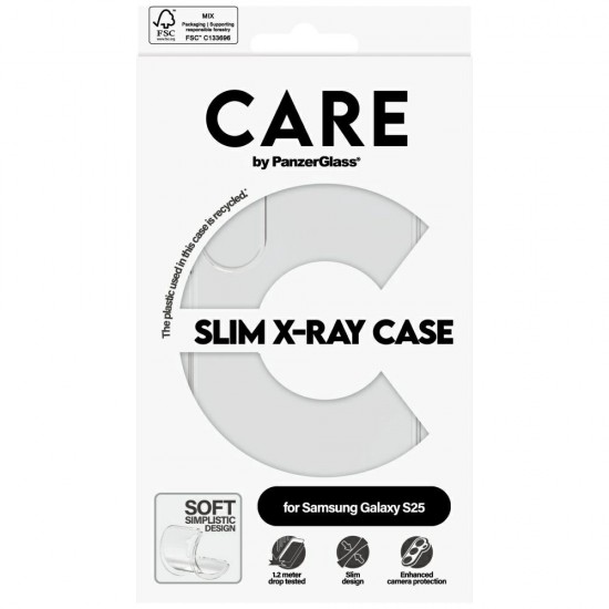 CARE by PanzerGlass Fashion X-Ray Case for Samsung Galaxy S25 - Transparent