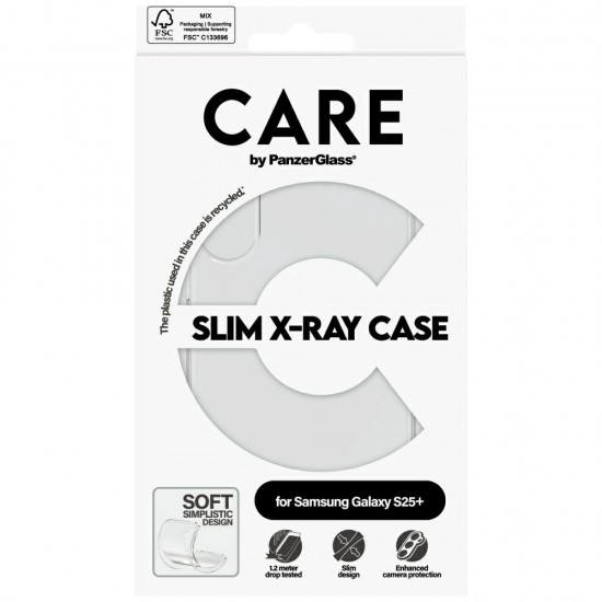 CARE by PanzerGlass Fashion X-Ray Case for Samsung Galaxy S25+ - Transparent