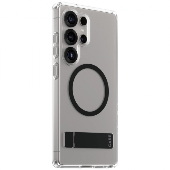 CARE by PanzerGlass Feature Black Kickstand & QI Case for Samsung Galaxy S25 Ultra - Transparent