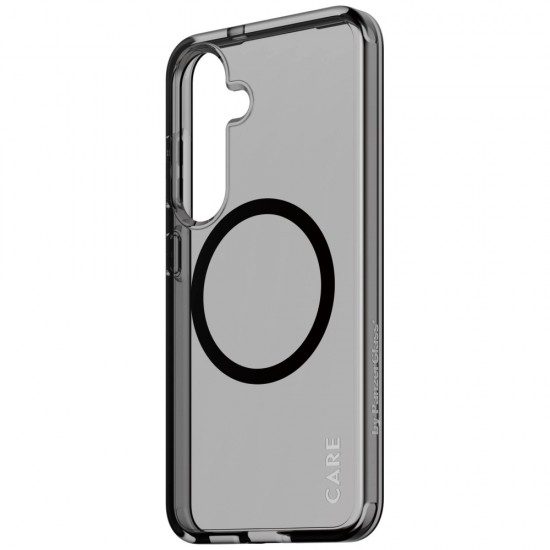 CARE by PanzerGlass Flagship Urban Combat Black QI Case for Samsung Galaxy S25 - Semi-transparent Smoke