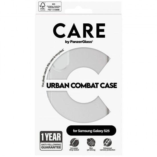 CARE by PanzerGlass Flagship Urban Combat Case for Samsung Galaxy S25 - Transparent