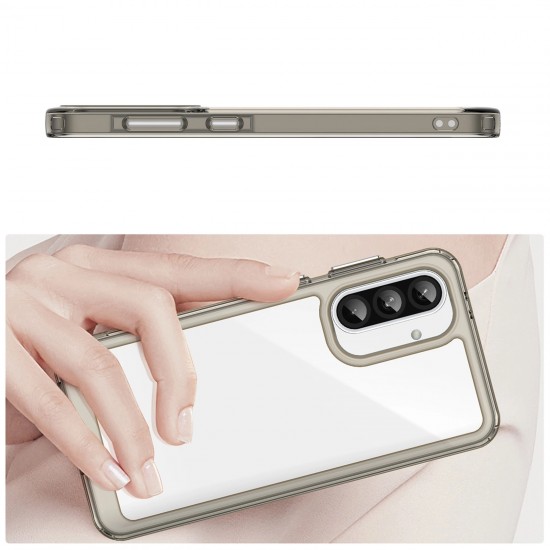 Outer Space Case for Samsung Galaxy A26 Cover with Flexible Frame - Semi-Transparent, Black