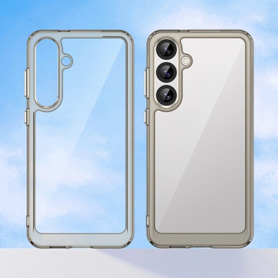 Outer Space Case for Samsung Galaxy A36 Cover with Flexible Frame - Semi-Transparent, Black