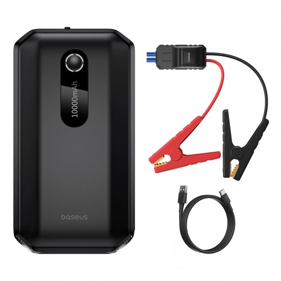 Jumpstarter Baseus Power Starter 10000mAh 12V (1000A / 500A) + Crocodile Cables Black (C00245501113-00)