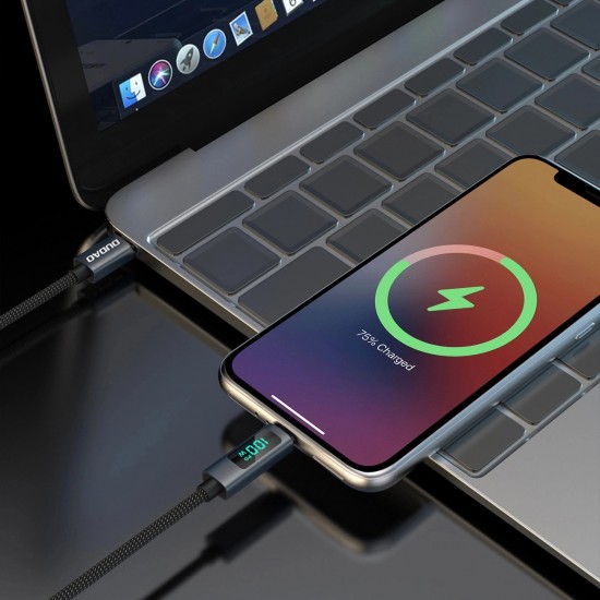 Dudao L7C USB-C - USB-C 100W Cable with LED Display 1m - Black