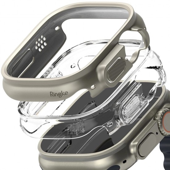 Ringke Slim 2-pack Case for Apple Watch Ultra 1/2 (49mm) - Clear & Titanium