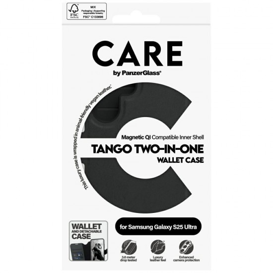 CARE by PanzerGlass Feature Tango 2in1 Wallet Case for Samsung Galaxy S25 Ultra - Black