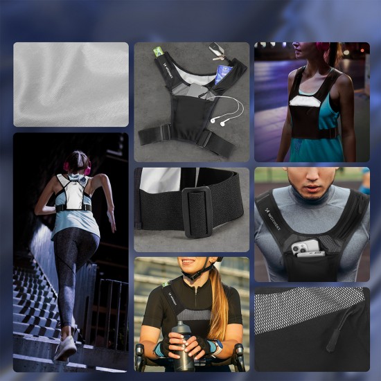 Wozinsky WKDB1 Reflective Running Vest - Black