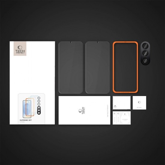 Tech-Protect Supreme Set for Samsung Galaxy S25+ 2x tempered glass for display / tempered glass for camera - transparent