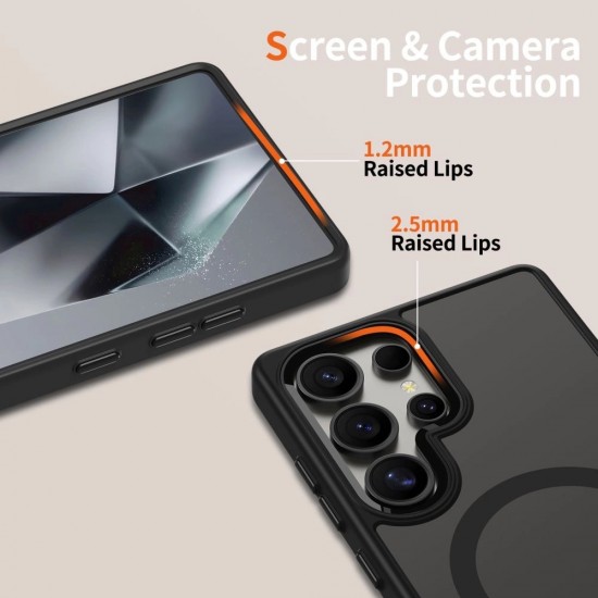 Tech-Protect MagMat MagSafe Case for Samsung Galaxy S25 Ultra - Clear Black