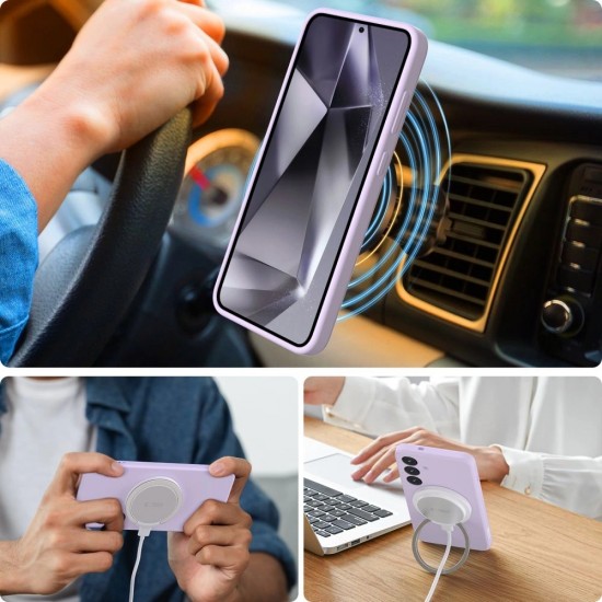 Tech-Protect Liquid Silicone MagSafe Case for Samsung Galaxy S25+ - Pink