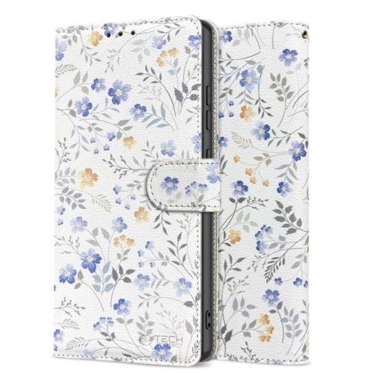 Tech-Protect Wallet Case for Samsung Galaxy S25 - Daisies with Leaves