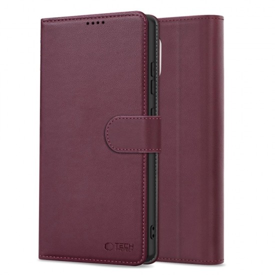 Tech-Protect Wallet Case for Samsung Galaxy S25 Ultra - Burgundy