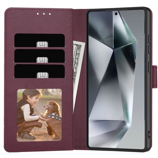 Tech-Protect Wallet Case for Samsung Galaxy A56 5G - Burgundy