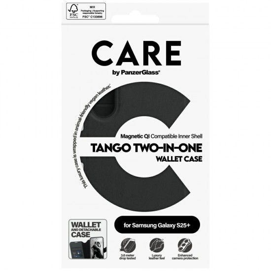 CARE by PanzerGlass Feature Tango 2in1 Wallet Case for Samsung Galaxy S25+ - Black