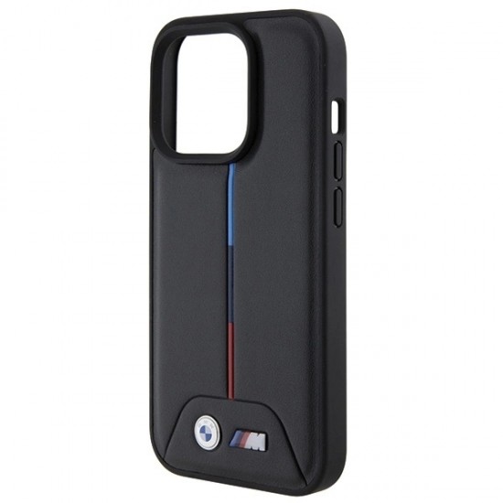 BMW Quilted Tricolor iPhone 15 Pro Case - Black
