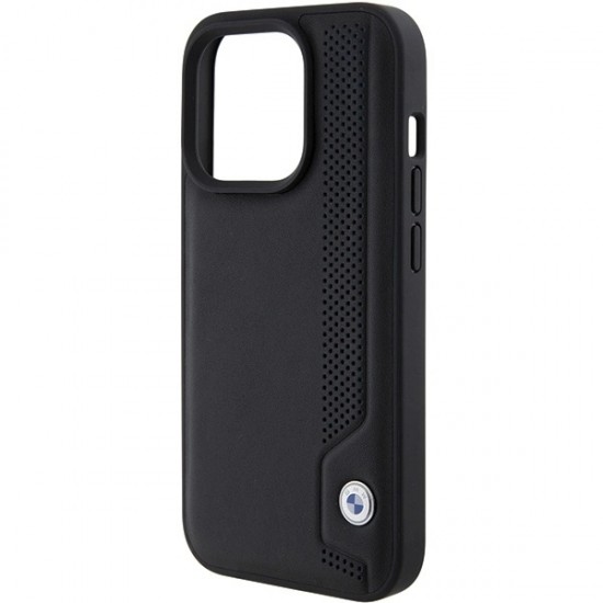 BMW Leather Blue Dots iPhone 15 Pro Max Case - Black