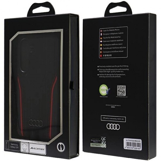 Audi Genuine Leather MagSafe S24 S921 black-red hardcase AU-TPUPCS24-R8/D3-RD