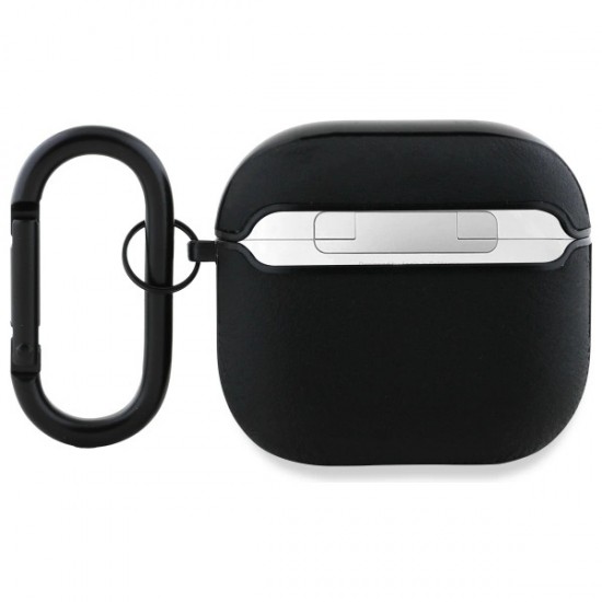 BMW BMA4SSLBK AirPods 4 cover black/black Geniune Leather Silver Logo