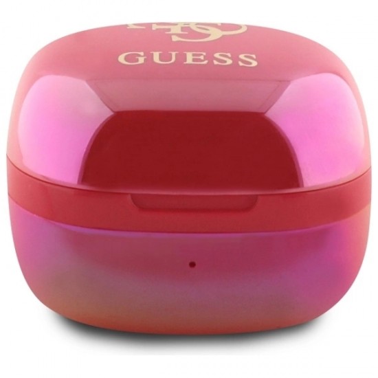 Guess Bluetooth headphones GUTWSJ144ESF TWS + docking station fuchsia/fuschia Iridescent 4G Printed Logo