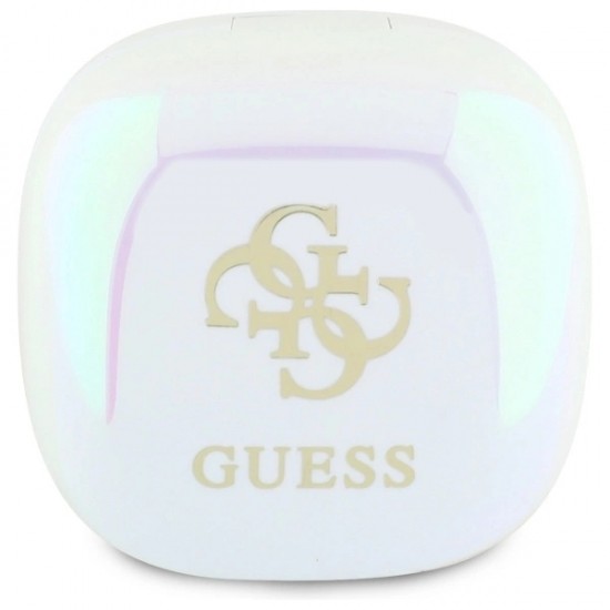 Guess Bluetooth headphones GUTWSJ144ESH TWS + docking station white/white Iridescent 4G Printed Logo