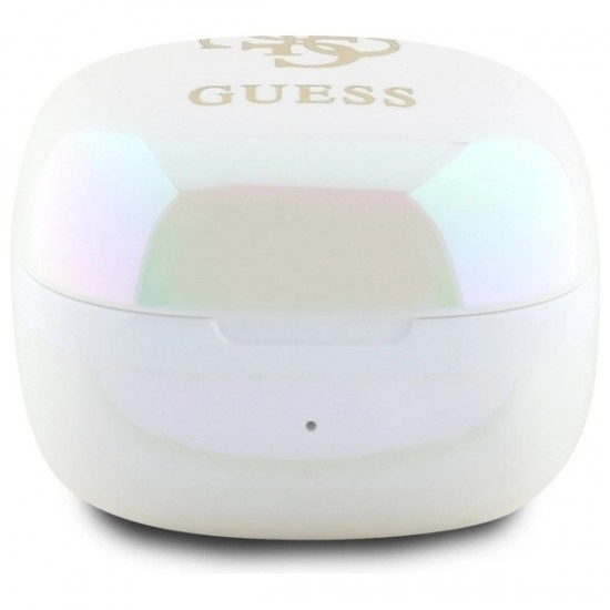 Guess Bluetooth headphones GUTWSJ144ESH TWS + docking station white/white Iridescent 4G Printed Logo
