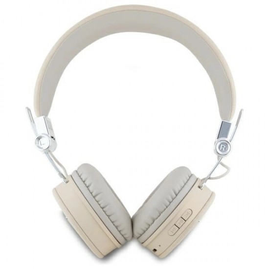 Guess Bluetooth on-ear headphones ENC GUBH70PGTSPSE beige/beige Grained Classic Round Shape